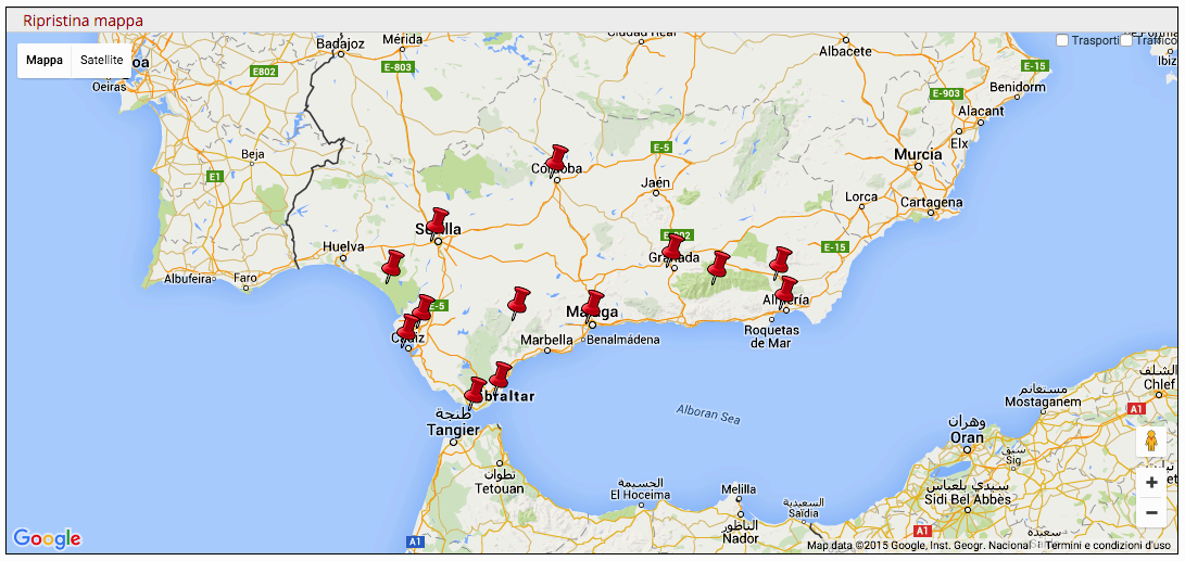 Cartina Andalusia Mappa Del Territorio Viaggio In Andalusia