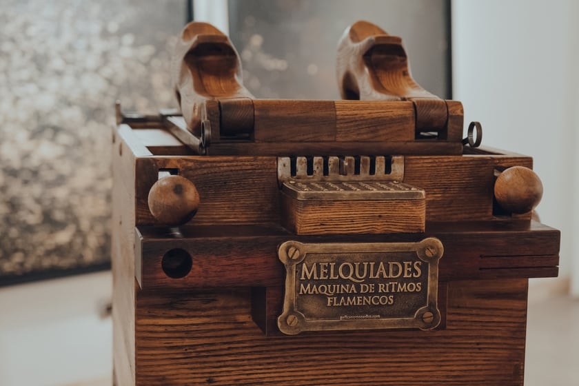 Seville,,Spain,-,January,19,,2020:,Flamenco,Rhythm,Machine,On Museo del Baile Flamenco Collection