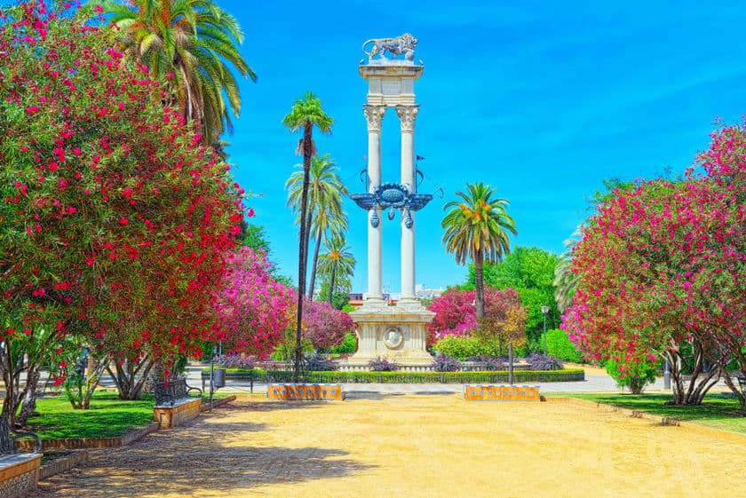Famous gardens in Seville